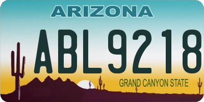 AZ license plate ABL9218
