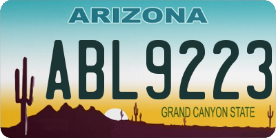AZ license plate ABL9223