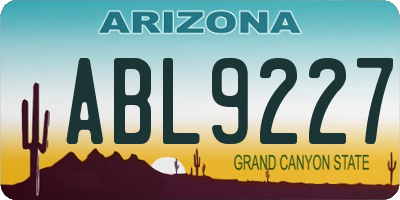 AZ license plate ABL9227