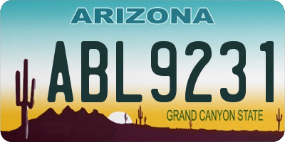 AZ license plate ABL9231