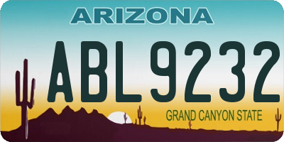 AZ license plate ABL9232