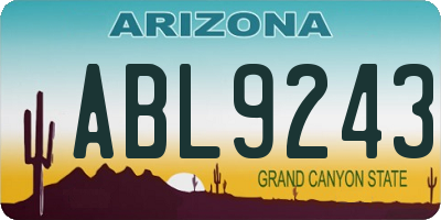 AZ license plate ABL9243