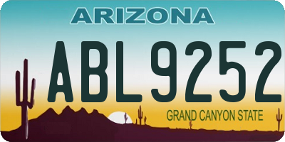 AZ license plate ABL9252
