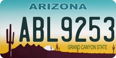 AZ license plate ABL9253