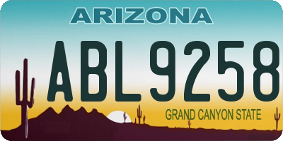 AZ license plate ABL9258