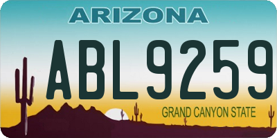 AZ license plate ABL9259