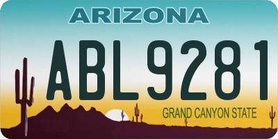 AZ license plate ABL9281