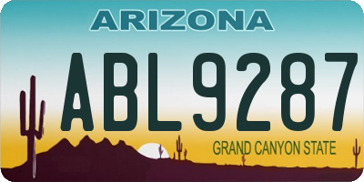 AZ license plate ABL9287