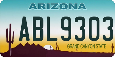 AZ license plate ABL9303