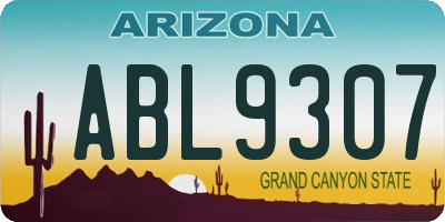 AZ license plate ABL9307