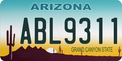 AZ license plate ABL9311
