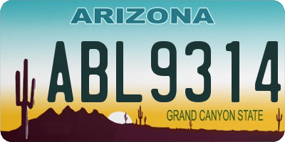 AZ license plate ABL9314