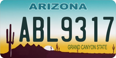 AZ license plate ABL9317