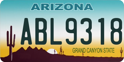AZ license plate ABL9318