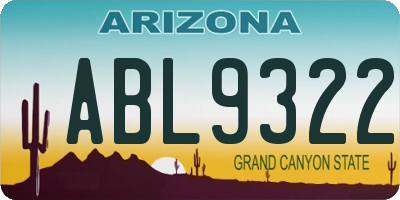 AZ license plate ABL9322