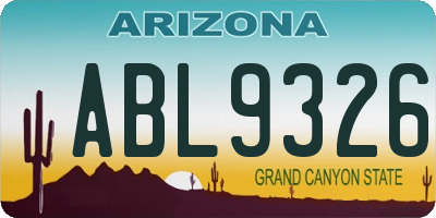 AZ license plate ABL9326