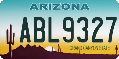 AZ license plate ABL9327