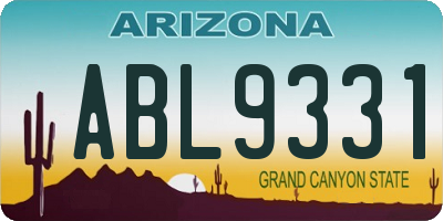 AZ license plate ABL9331