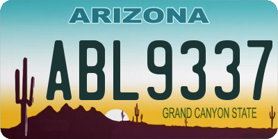 AZ license plate ABL9337