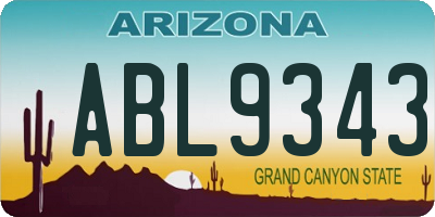 AZ license plate ABL9343