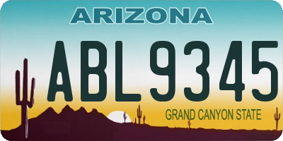 AZ license plate ABL9345