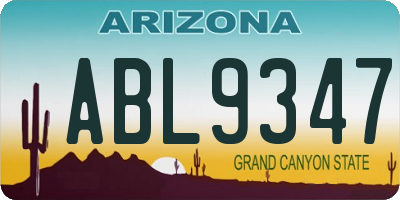AZ license plate ABL9347