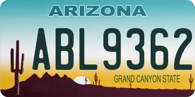 AZ license plate ABL9362