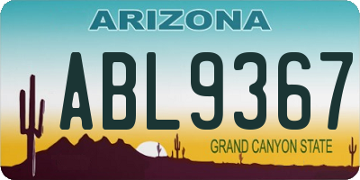 AZ license plate ABL9367