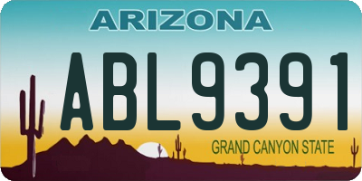 AZ license plate ABL9391