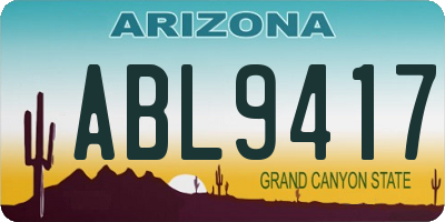 AZ license plate ABL9417