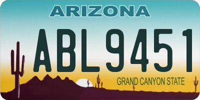 AZ license plate ABL9451