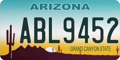 AZ license plate ABL9452