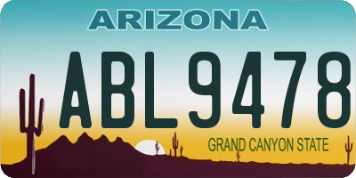 AZ license plate ABL9478