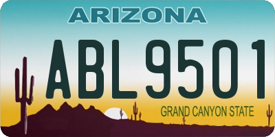 AZ license plate ABL9501