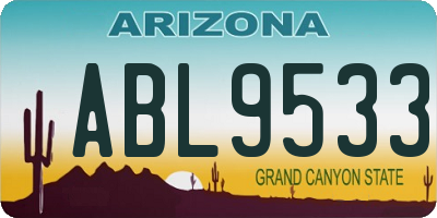 AZ license plate ABL9533
