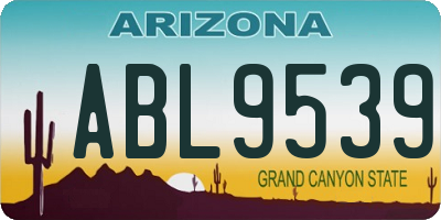 AZ license plate ABL9539