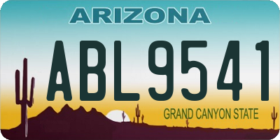 AZ license plate ABL9541