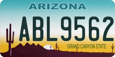AZ license plate ABL9562