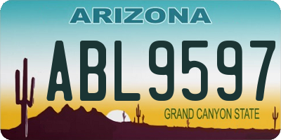 AZ license plate ABL9597