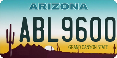AZ license plate ABL9600