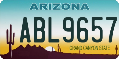 AZ license plate ABL9657