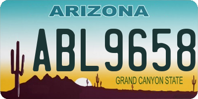 AZ license plate ABL9658