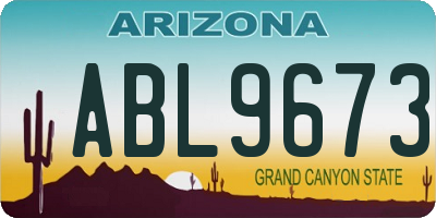 AZ license plate ABL9673