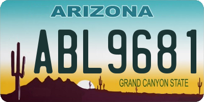 AZ license plate ABL9681