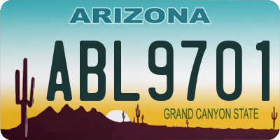 AZ license plate ABL9701