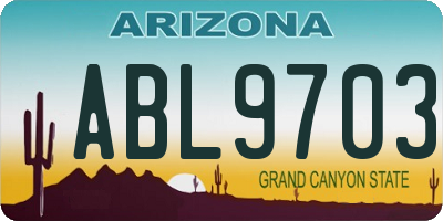 AZ license plate ABL9703