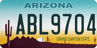AZ license plate ABL9704