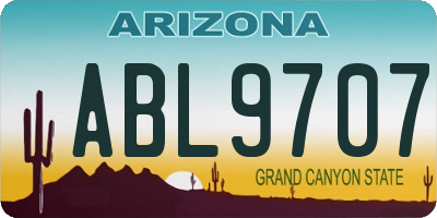 AZ license plate ABL9707