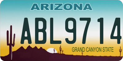 AZ license plate ABL9714