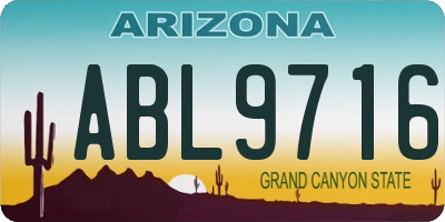 AZ license plate ABL9716